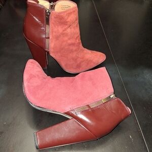 Halogen Maroon & Burgundy Ankle Booties   Size 8.5
